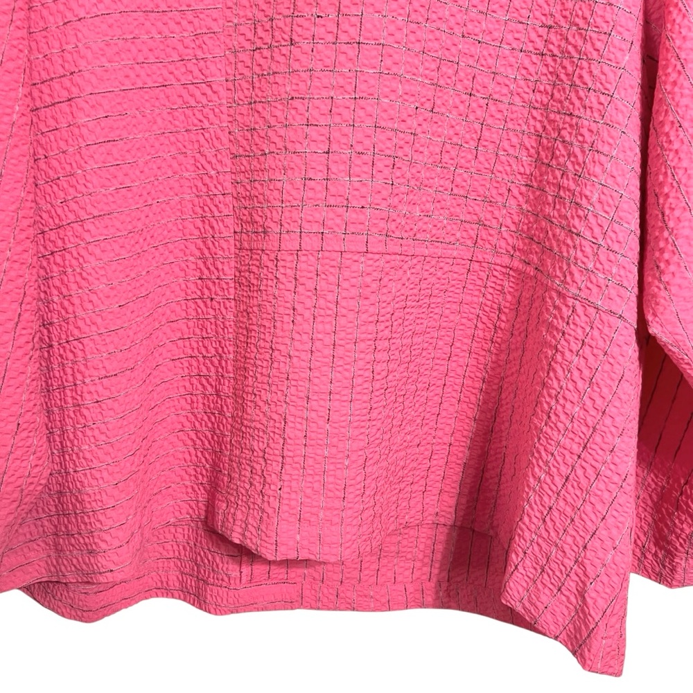Habitat Pink Textured Boxy Boatneck Blouse - Picture 3 of 9